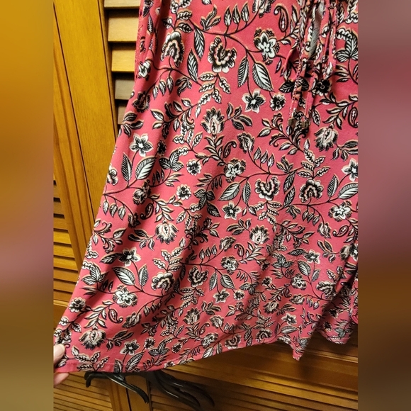 Adrienne Vittadini Pink 3/4 Sleeve Tie Front Blouse 3X Preloved - Picture 5 of 5